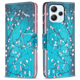 Etui z klapką do Xiaomi Redmi 12 4G, Wallet, Sakura niebieskie