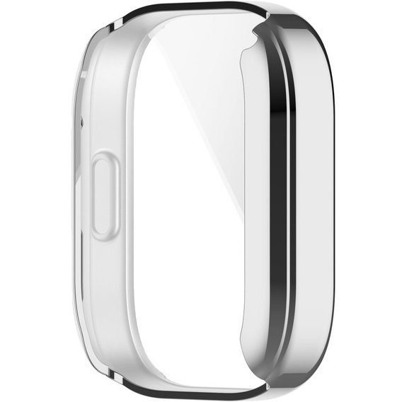 2w1 Etui Silikonowe z Osłoną na Ekran do Xiaomi Redmi Watch 3, Srebrne