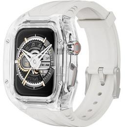 Pasek Silikonowy z Etui do Apple Watch 4/5/6/7/8/9/SE 44/45MM, Biały