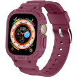 Pasek Silikonowy z Etui do Apple Watch Ultra 1/2/3 49mm, Bordowy