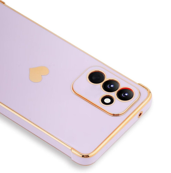Etui do Samsung Galaxy A55 5G, Electro heart, fioletowe + Szkło Full Glue Ceramic