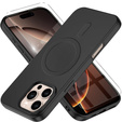 Etui do MagSafe ERBORD Silicone Mag Cover do iPhone 16 Pro Max, czarne + Szkło Hartowane 9H