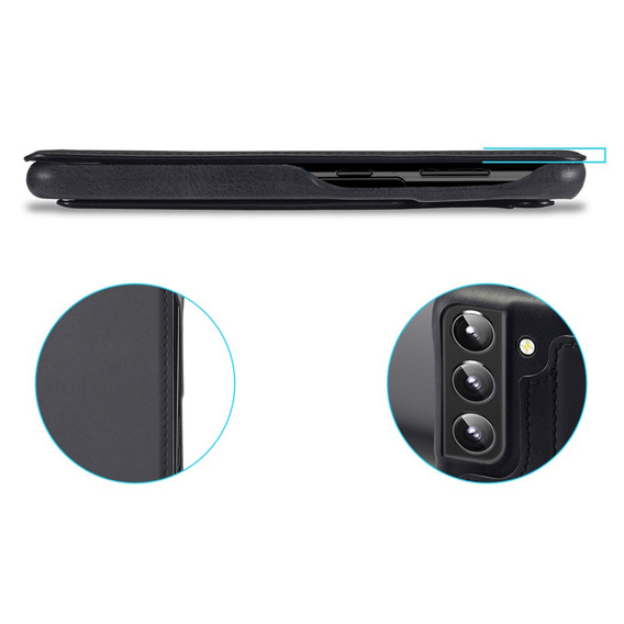 Etui z klapką do Samsung Galaxy S22+ Plus 5G, LC.IMEEKE, czarne