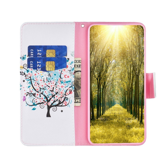 Etui z klapką do Xiaomi Redmi 12 4G, Wallet, Colorful Tree białe