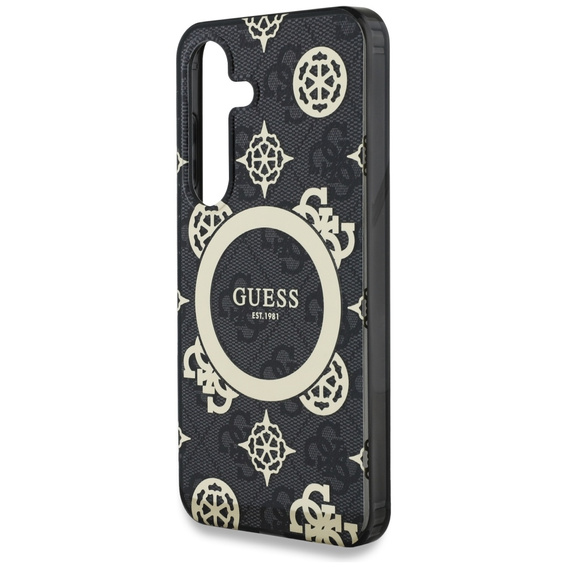 Etui GUESS do Samsung Galaxy S25, Magnetic IML Peony, czarne