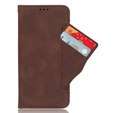 Etui z klapką do Xiaomi Poco F7 Pro, Card Slot, brązowe