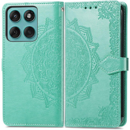Etui z klapką do Motorola Edge 60 / 60 Fusion, Mandala, zielone
