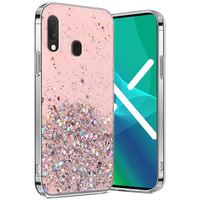 Etui do Samsung Galaxy A20E, Glittery, różowe