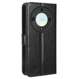 Etui z klapką do Honor Magic 5 Lite, Crazy Horse Wallet, czarne