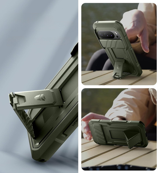 Etui pancerne do Google Pixel 10 Pro XL, Dexnor Full Body (Two Frames) - zielone