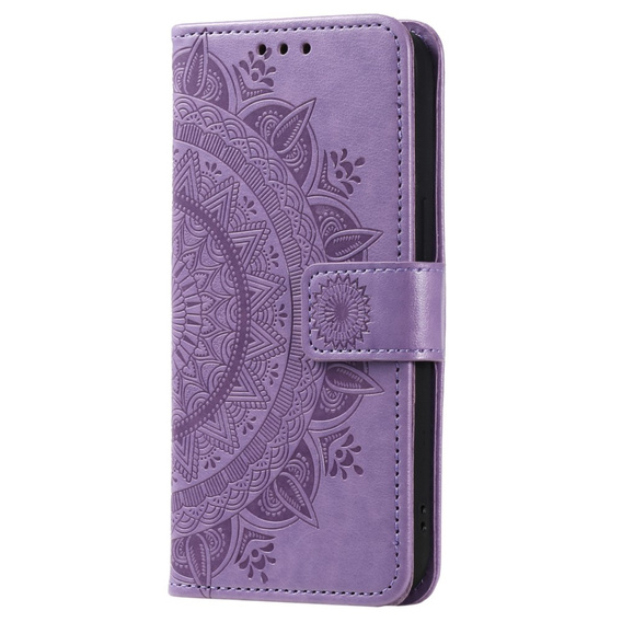 Etui z klapką do Samsung Galaxy A25 5G, Mandala Flower, fioletowe + szkło 9H