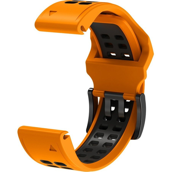 Silikonowy Pasek Two-Rows do Garmin Fenix 5/6/7 - Orange/Black