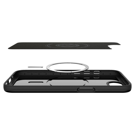Etui Spigen do iPhone 16E, Thin Fit Mag, czarne + Szkło hartowane 9H