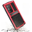 Etui pancerne do Samsung Galaxy S25 Ultra, R-JUST z podstawką pod obiektywami, czerwone