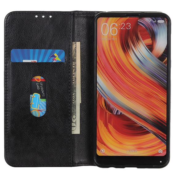Etui do Xiaomi Redmi Note 13 Pro 4G / Xiaomi Redmi Note 14S / Xiaomi Poco M6 Pro 4G, Wallet Litchi Leather, czarne