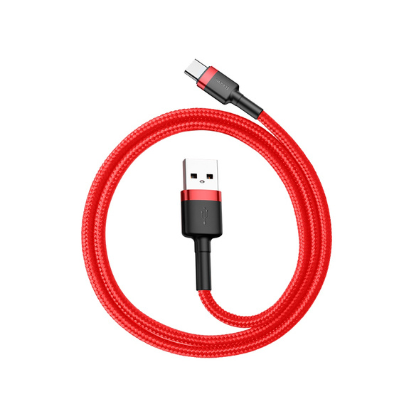 Baseus kabel Cafule 0,5 m USB-A do USB-C 3 A - czerwono‑czarny