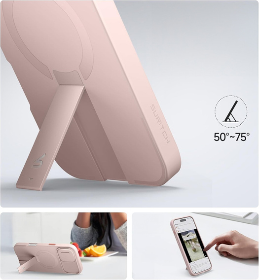 Etui do iPhone 16 Plus, Suritch Shockproof, do MagSafe, różowe