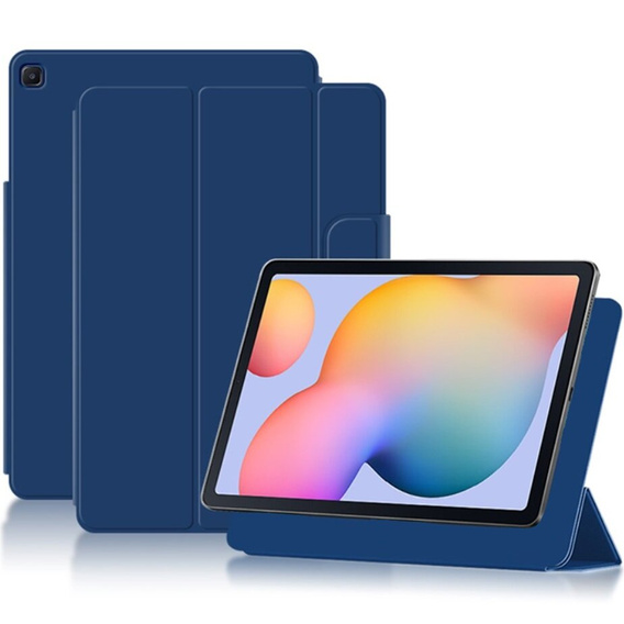 Etui do Samsung Galaxy Tab S6 Lite Tri-fold, Magnetic smartcase, granatowe