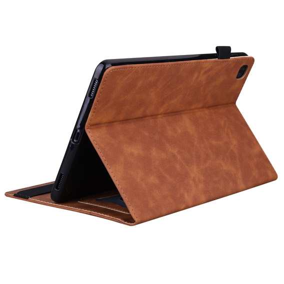 Etui do Samsung Galaxy Tab A9+, Classic, z miejscem na rysik, brązowe