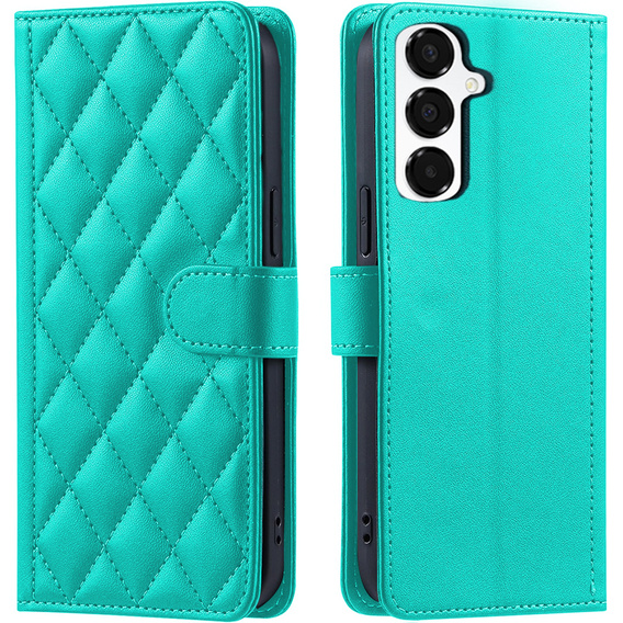 Etui z klapką do Samsung Galaxy A16 / A16 5G, Rhombus Crossbody Leather, zielone