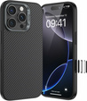 Etui BENKS Kevlar Armor PRO do iPhone 16 Pro, Carbon Fiber 600D D065, do MagSafe, aktywny przycisk – czarne