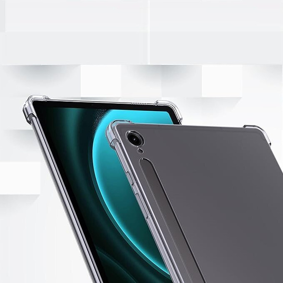 Etui do Samsung Galaxy Tab S10 Lite / S10 FE / S9 FE, z miejscem na rysik, Silikonowe, Przezroczyste