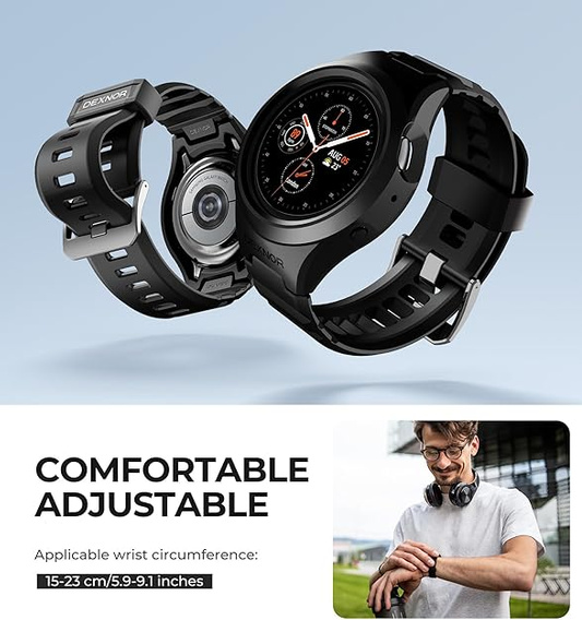 Pasek + Etui Dexnor do Samsung Galaxy Watch Active 2 44mm, Czarny
