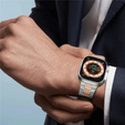 Bransoleta do Apple Watch 1/2/3/4/5/6/7/8/9/10/11/SE Ultra 1/2/3 42/44/45/46/49mm, Tytanowa/Pomarańczowa