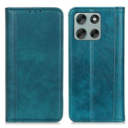 Etui z klapką do Motorola Moto G56 5G, Split Leather, zielone