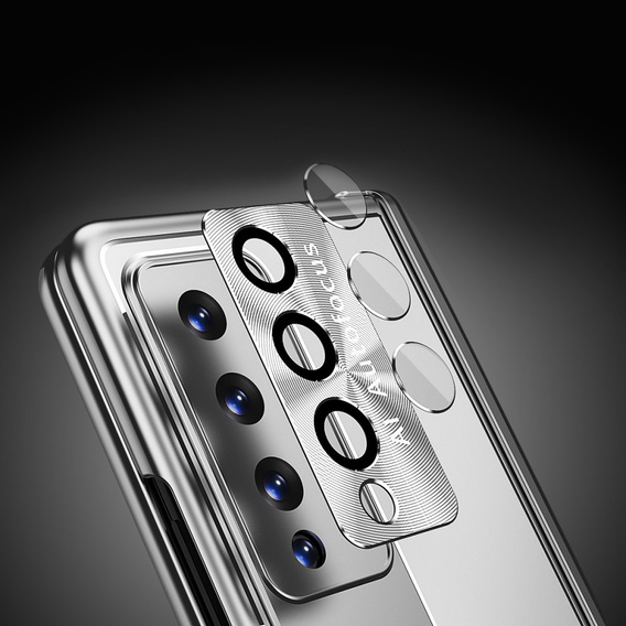 Etui ze szkłem do Samsung Galaxy Z Fold 4 5G, Premium Alloy, Silver