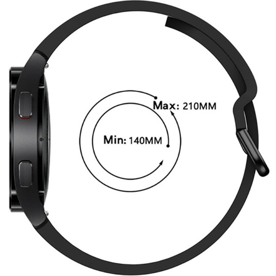 Pasek Silikonowy do Samsung Galaxy Watch 4/5/6/7 40/42/43/44/45/46/47mm, Czarny
