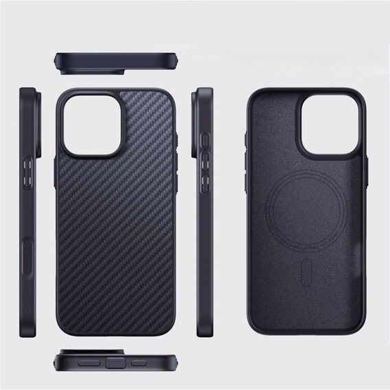 Etui do iPhone 16 Pro, Aramid Fiber Cover, czarne