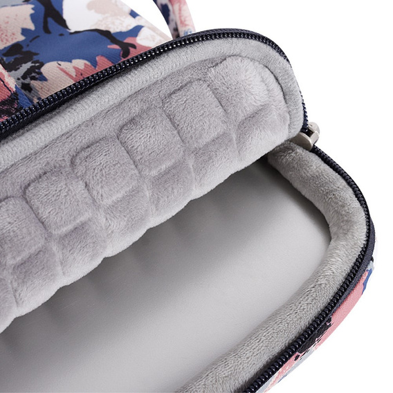 Etui na Laptopa 13" z Kwiatowym Wzorem i Uchwytem - Niebieskie