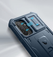 Etui pancerne do Samsung Galaxy A36 5G, Dexnor Kickstand Cam Protector, niebieskie