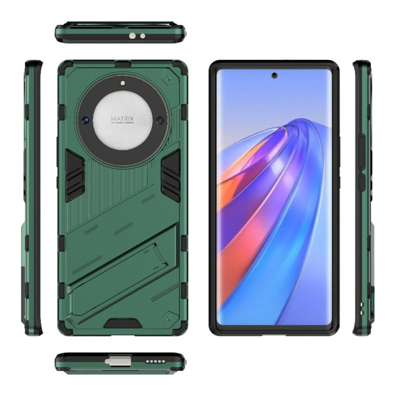 Etui do Honor Magic 5 Lite, Military kickstand, zielone