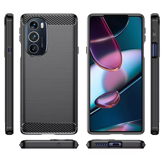 Etui do Motorola Edge 30 Pro, Karbon, czarne