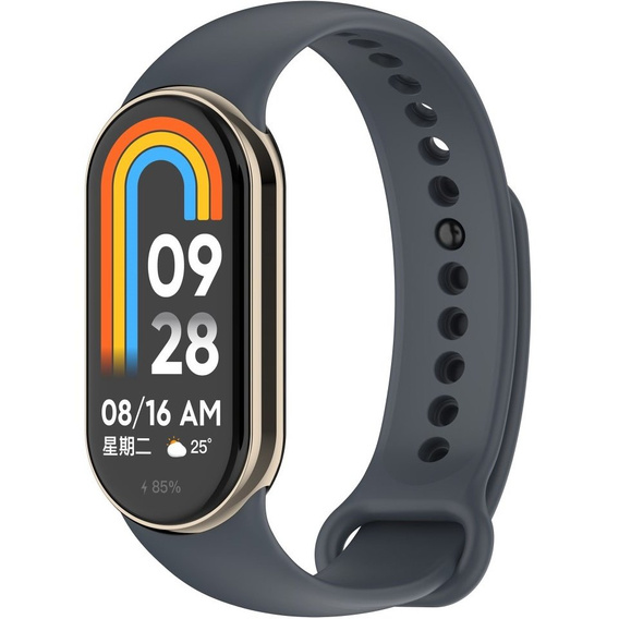 Pasek Silikonowy do Xiaomi Smart Band 10 / 9 / 8, Szary