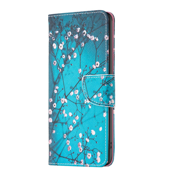 Etui z klapką do Infinix Hot 30, Wallet, Sakura niebieskie