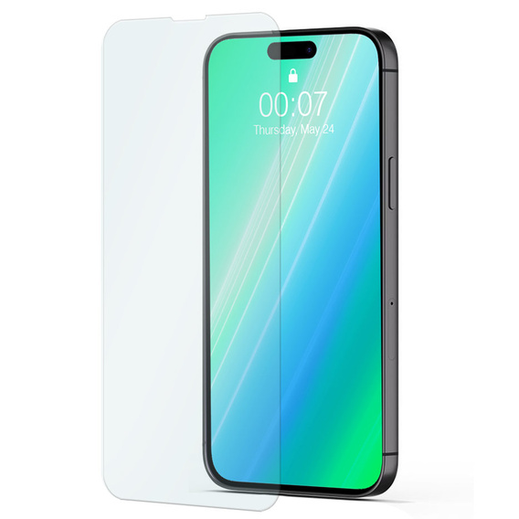 Etui do iPhone 15 Pro Max, pancerne Slide Ring, czarne + szkło 9H
