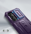 Etui pancerne do Samsung Galaxy S25, Dexnor Full Body (Two Frames), fioletowe