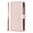 Etui z klapką do Xiaomi Redmi 13C / Poco C65, Wallet Zipper Pocket, rose gold