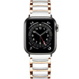 Bransoleta do Apple Watch 1/2/3/4/5/6/7/8/9/10/11/SE Ultra 1/2/3 42/44/45/46/49mm, Biała / Różowe złoto