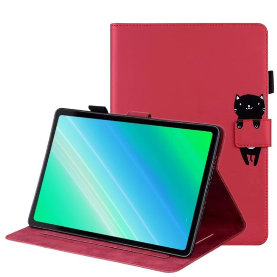 Etui do iPad 10.2" 2021/2020/2019 (9/8/7 gen.), z klapką, animal, czerwone
