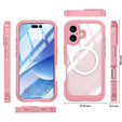 Etui do iPhone 17, Shockproof, ze szkłem, do MagSafe, różowe