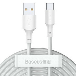 Baseus Simple Wisdom – zestaw 2 kabli USB-A do USB-C 1,5 m 5A - biały