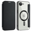 Etui z klapką do iPhone 16E, RFID Wallet MagSafe z ochroną aparatu, czarne