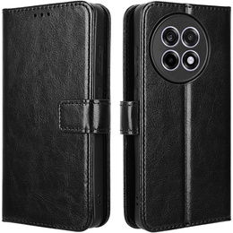 Etui z klapką do OnePlus 13R, Crazy Horse Wallet, czarne