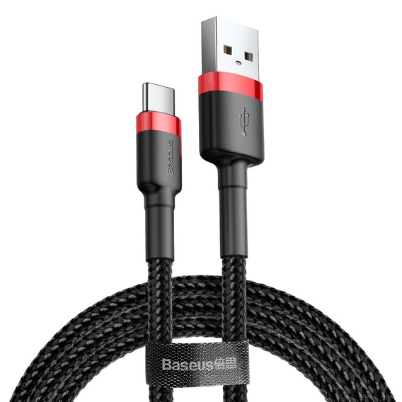 Baseus kabel Cafule USB - USB-C 0,5 m 3A - czerwono-czarny