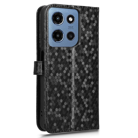 Etui z klapką do Motorola Moto G86 5G, Wallet Rhombus, czarne