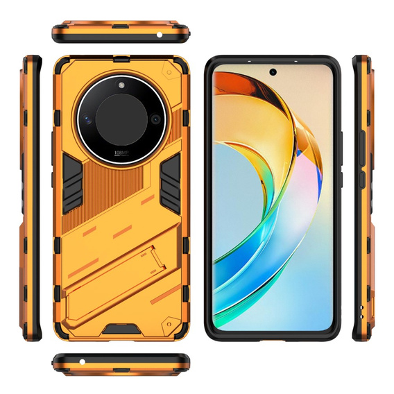 Etui do Honor Magic 6 Lite 5G, Military kickstand, pomarańczowe
